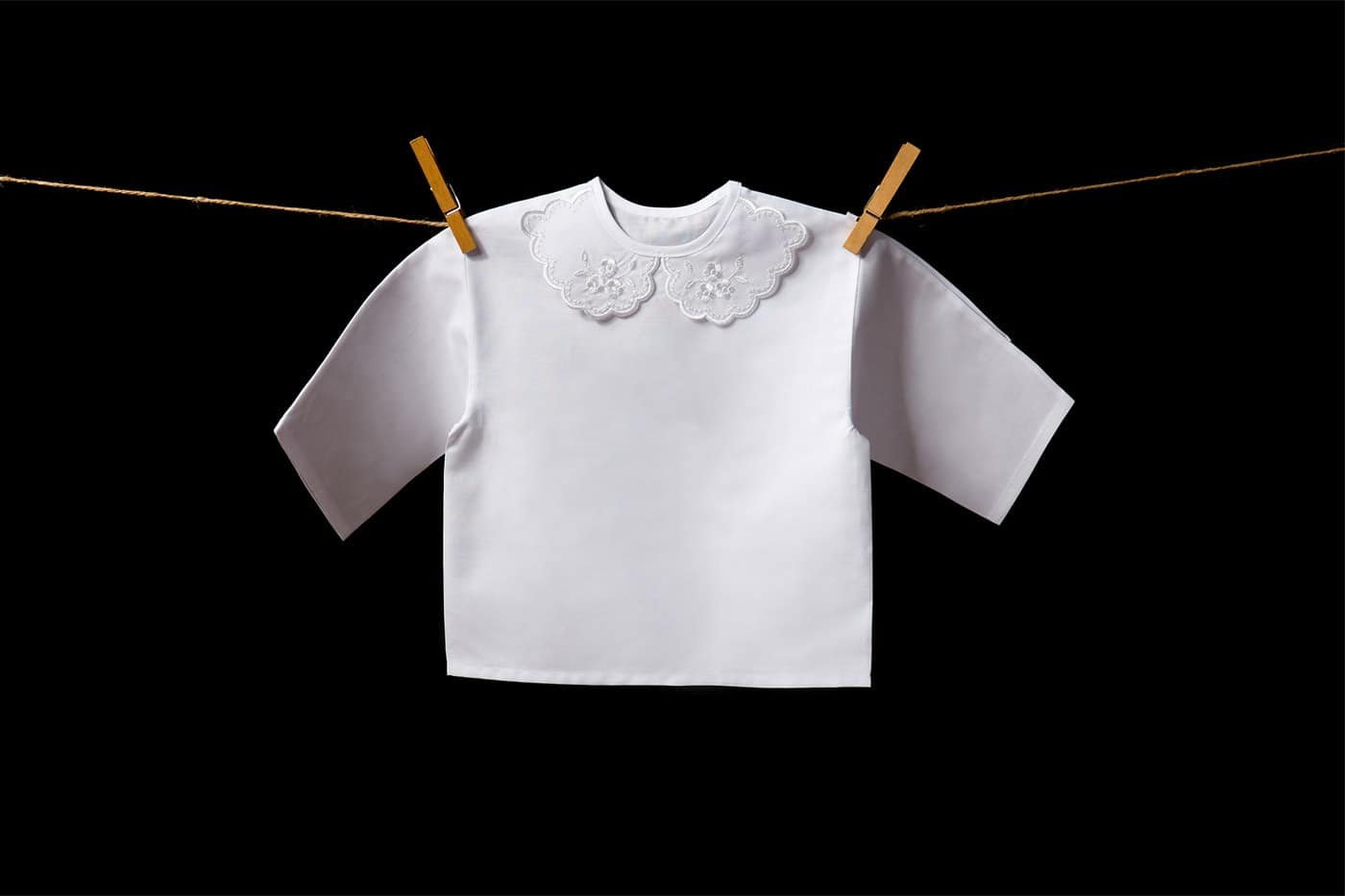 clean christening gown