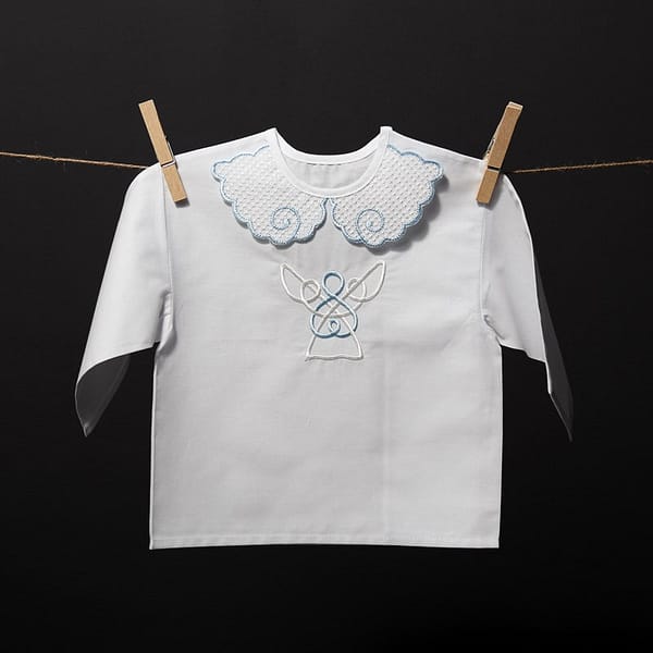 Christening gown with angel embroidery