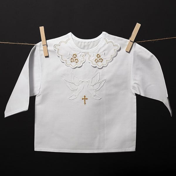 embroidered chemise with dove embroidery