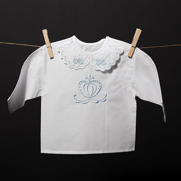 christening gown with folk embroidery