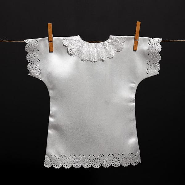 Satin Christening Gown with a Collar