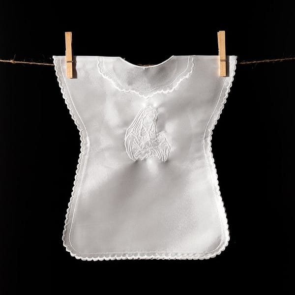 Satin Christening Gown with "Maria" Embroidery