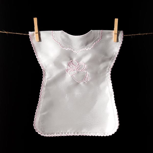 Satin Christening Gown with Embroidery