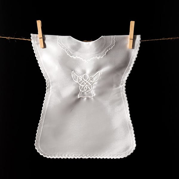 Satin Christening Gown with Embroidery