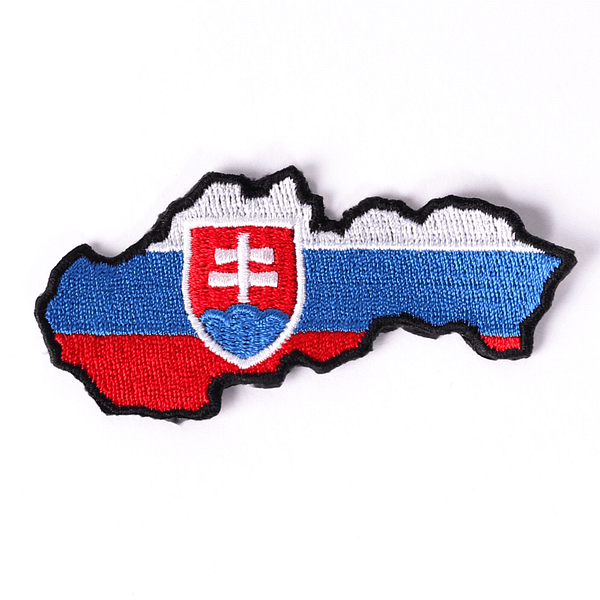 Slovak Republic flag map of the Czech Republic Patch - Slovak flag - Map