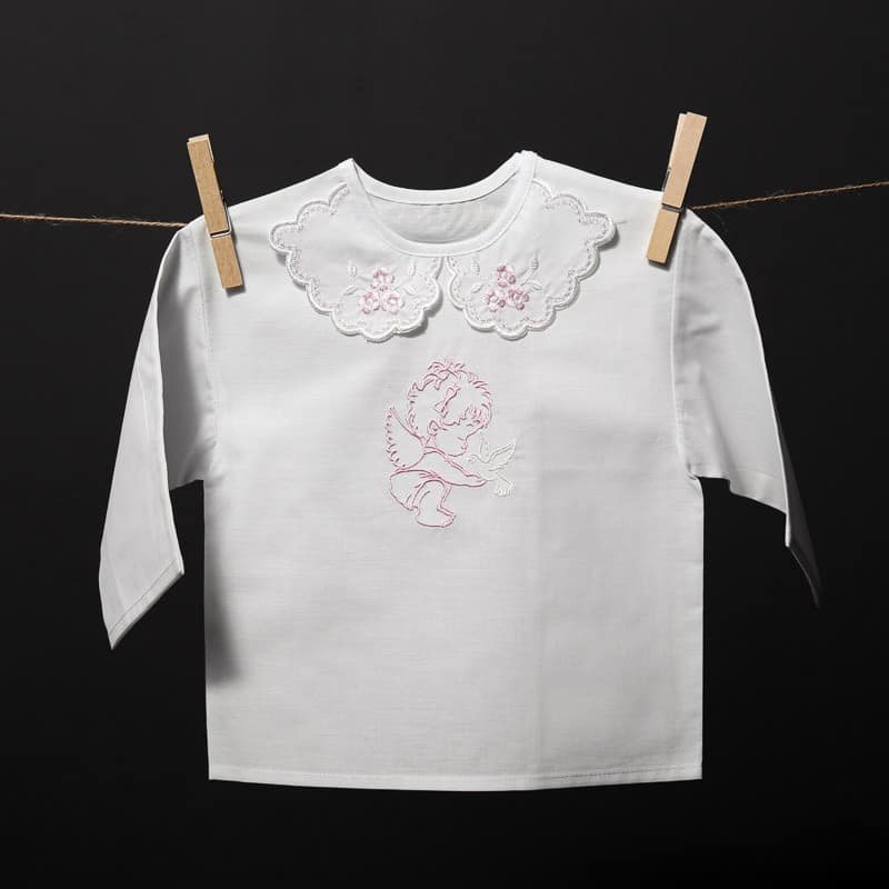 Christening gown with angel embroidery
