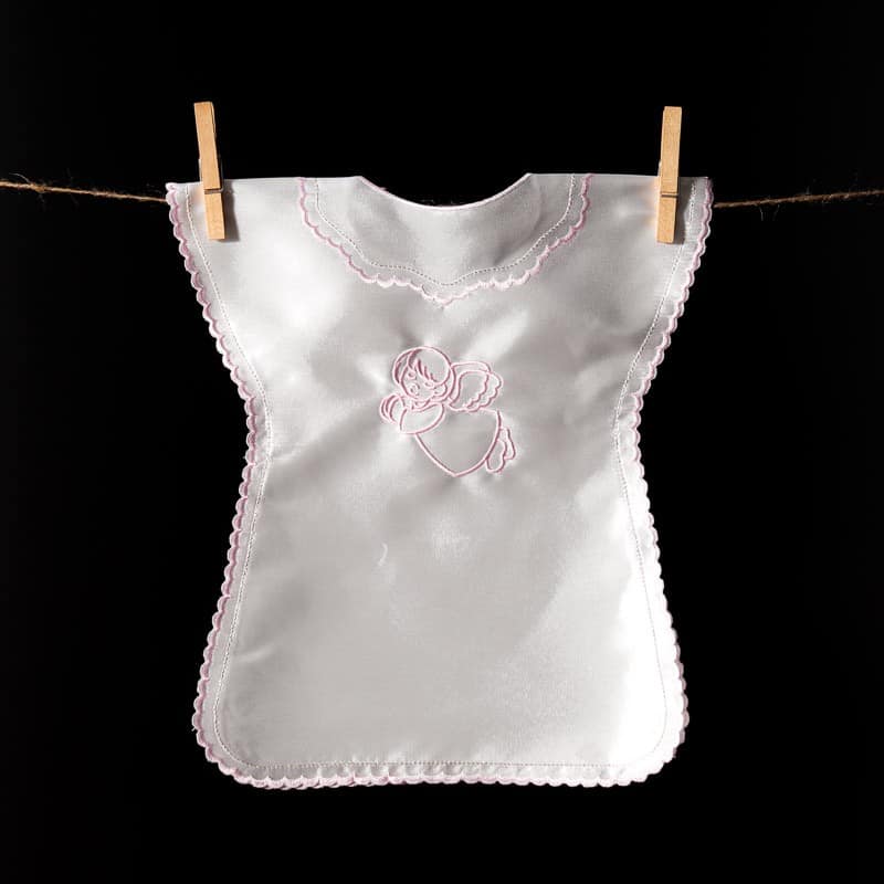 Satin Christening Gown with Embroidery