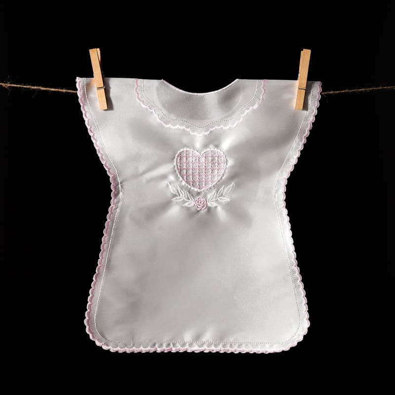 Satin christening gown without a collar